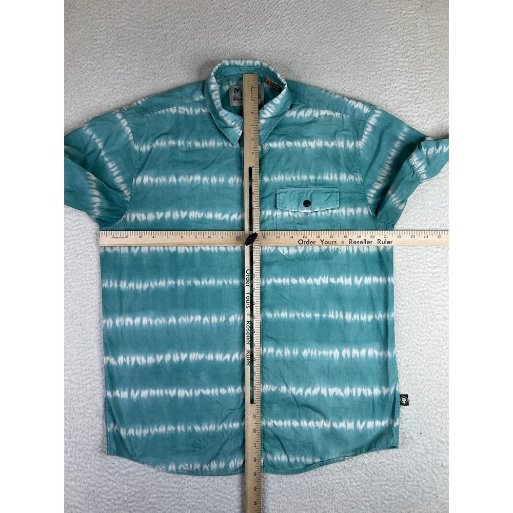 Howler Bros Shirt Mens Medium Blue Tie Dye Stripe Short Sleeve Button Up Casual - Picture 10 of 11